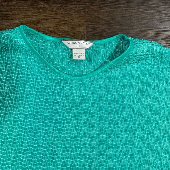Allison Daley Green Short Sleeve Blouse size 2X - Picture 9 of 11